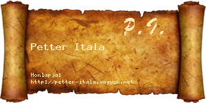 Petter Itala névjegykártya